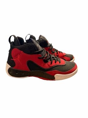 Jordan Kids' Black and Red High-Top Sneakers